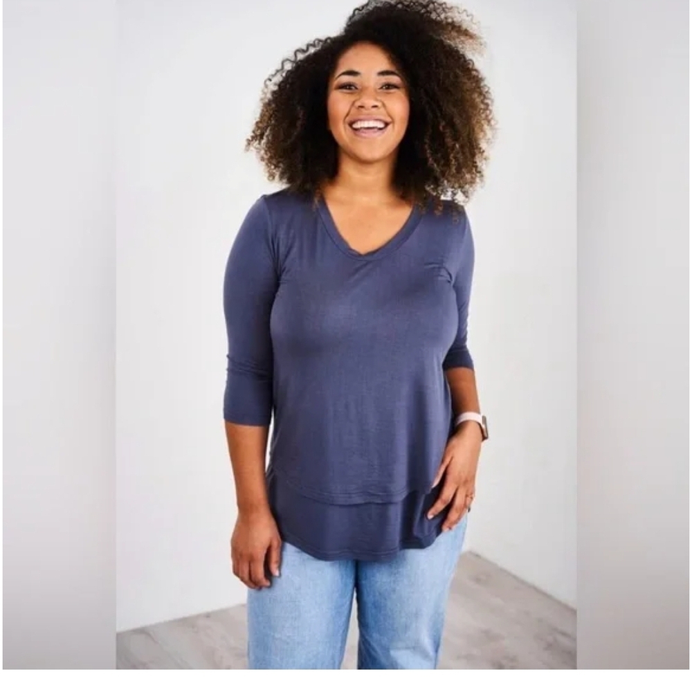 Latched Mama 3/4 Sleeve Scoop Neck NURSING Shirt